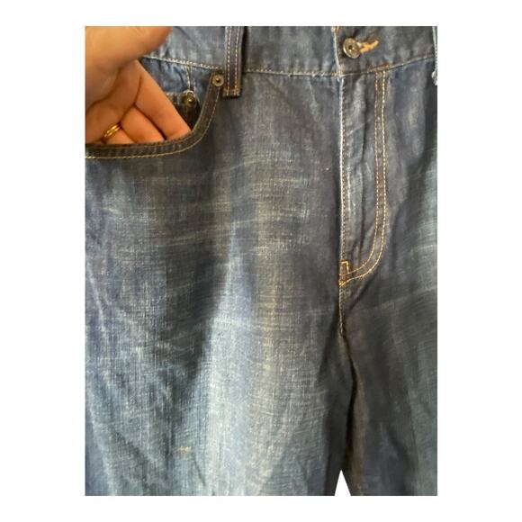 Calvin Klein Men's 36 Straight Leg Classic Jeans Dark Distressed Cotton Denim - Picture 2 of 9